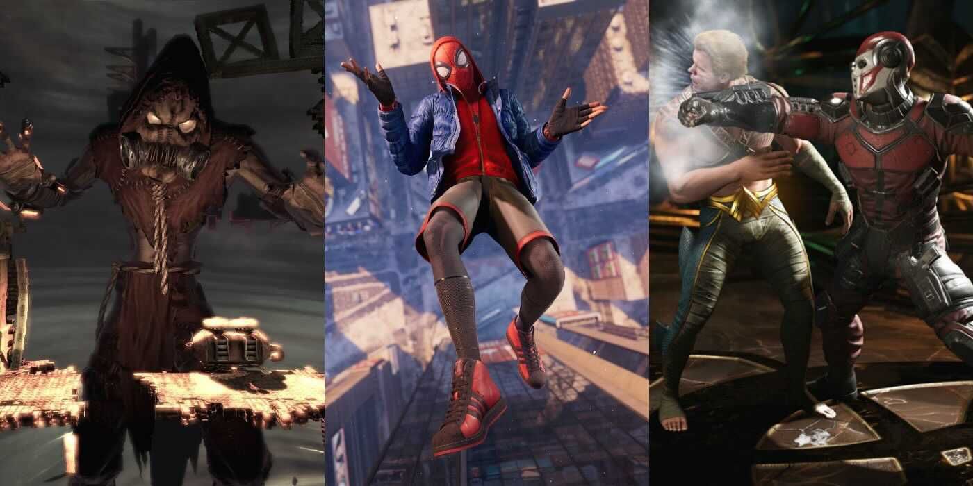 Collage of top superhero video games