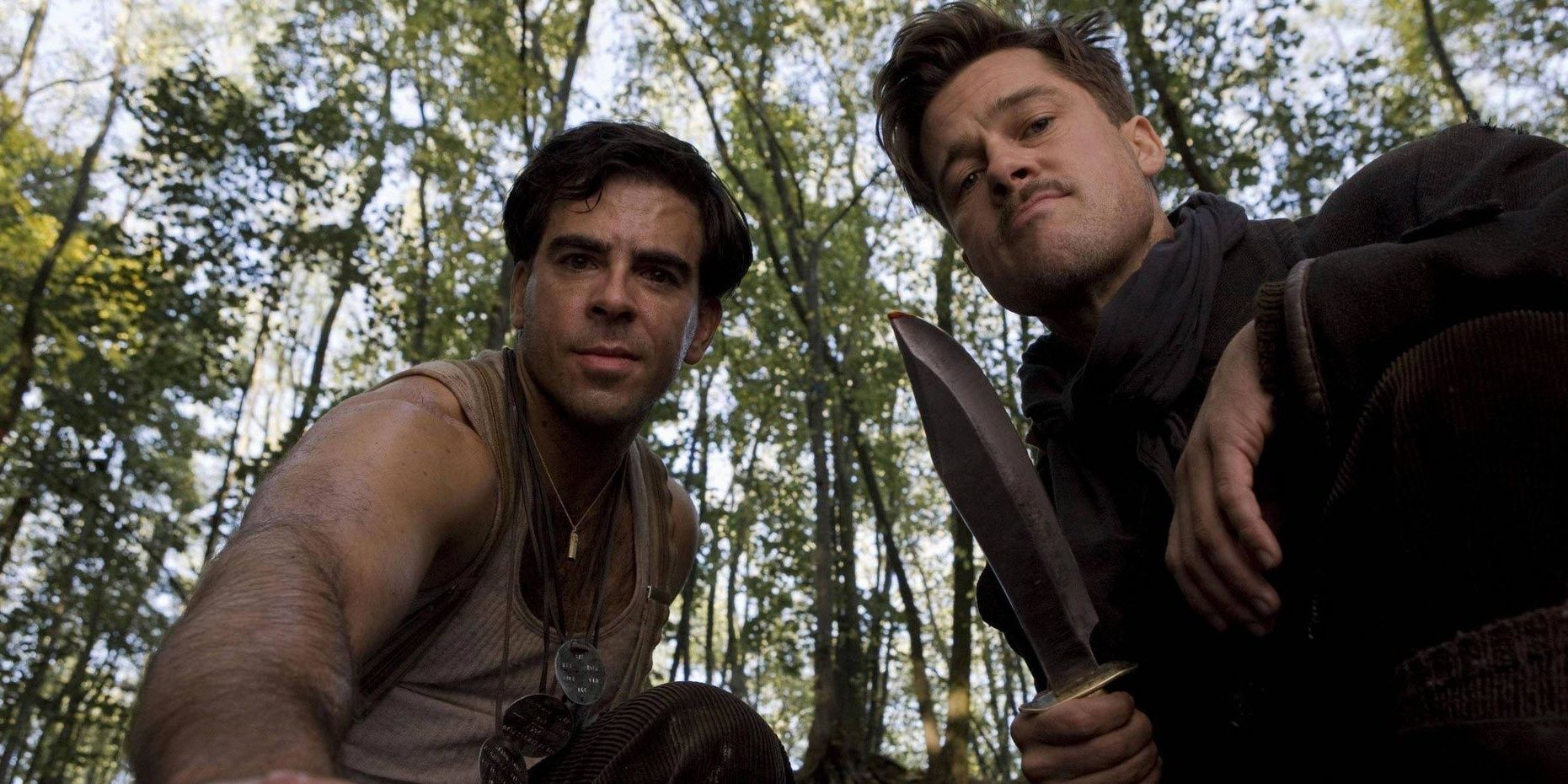 Donnie and Aldo looking down in Inglourious Basterds