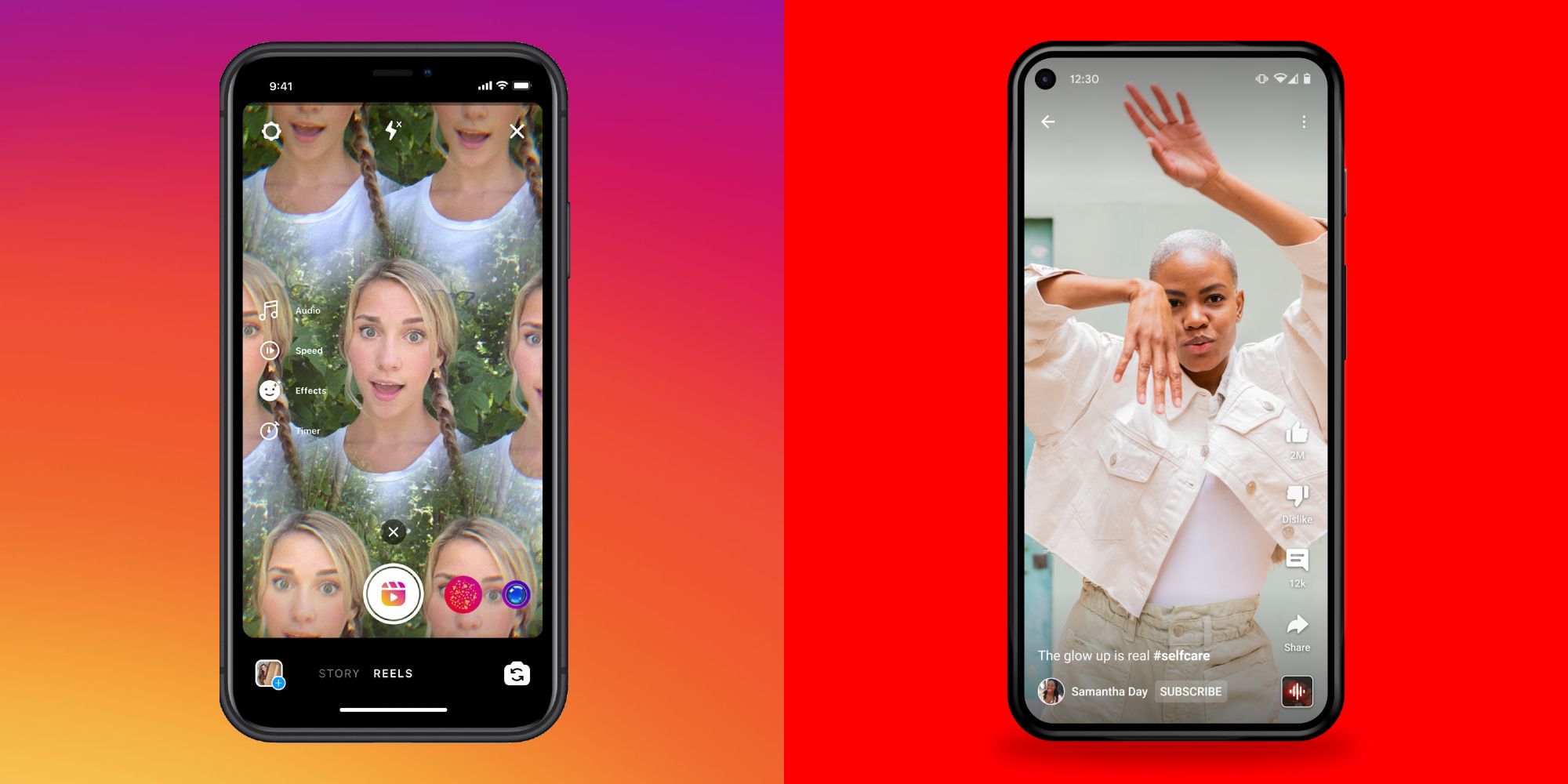 Instagram Reels and YouTube Shorts smartphone apps
