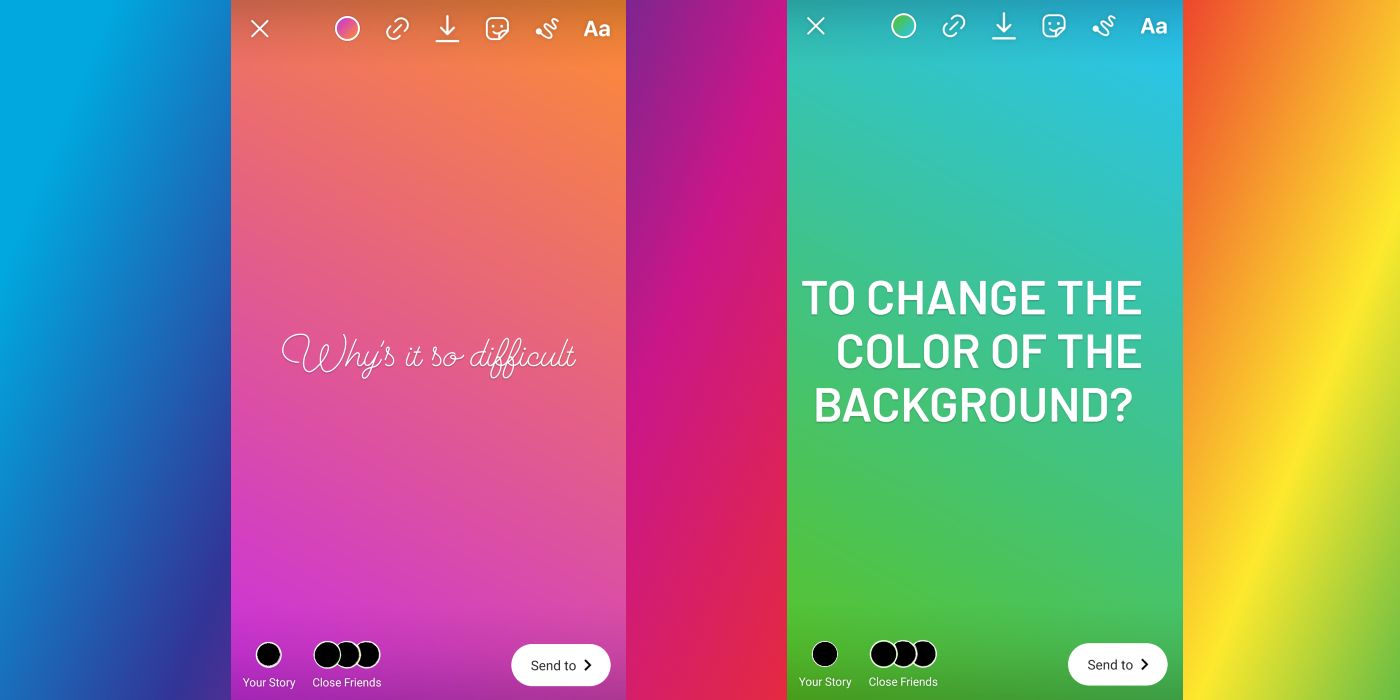 Instagram Stories background colors