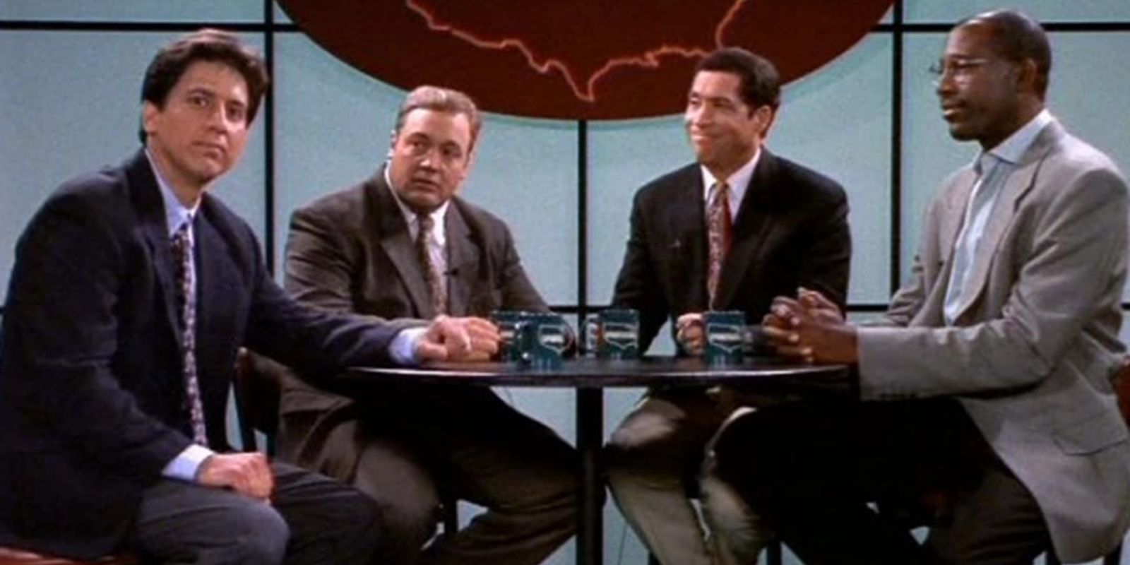 James Worthy sits on the sports talk show panel with Ray Barone in Everybody Loves Raymond
