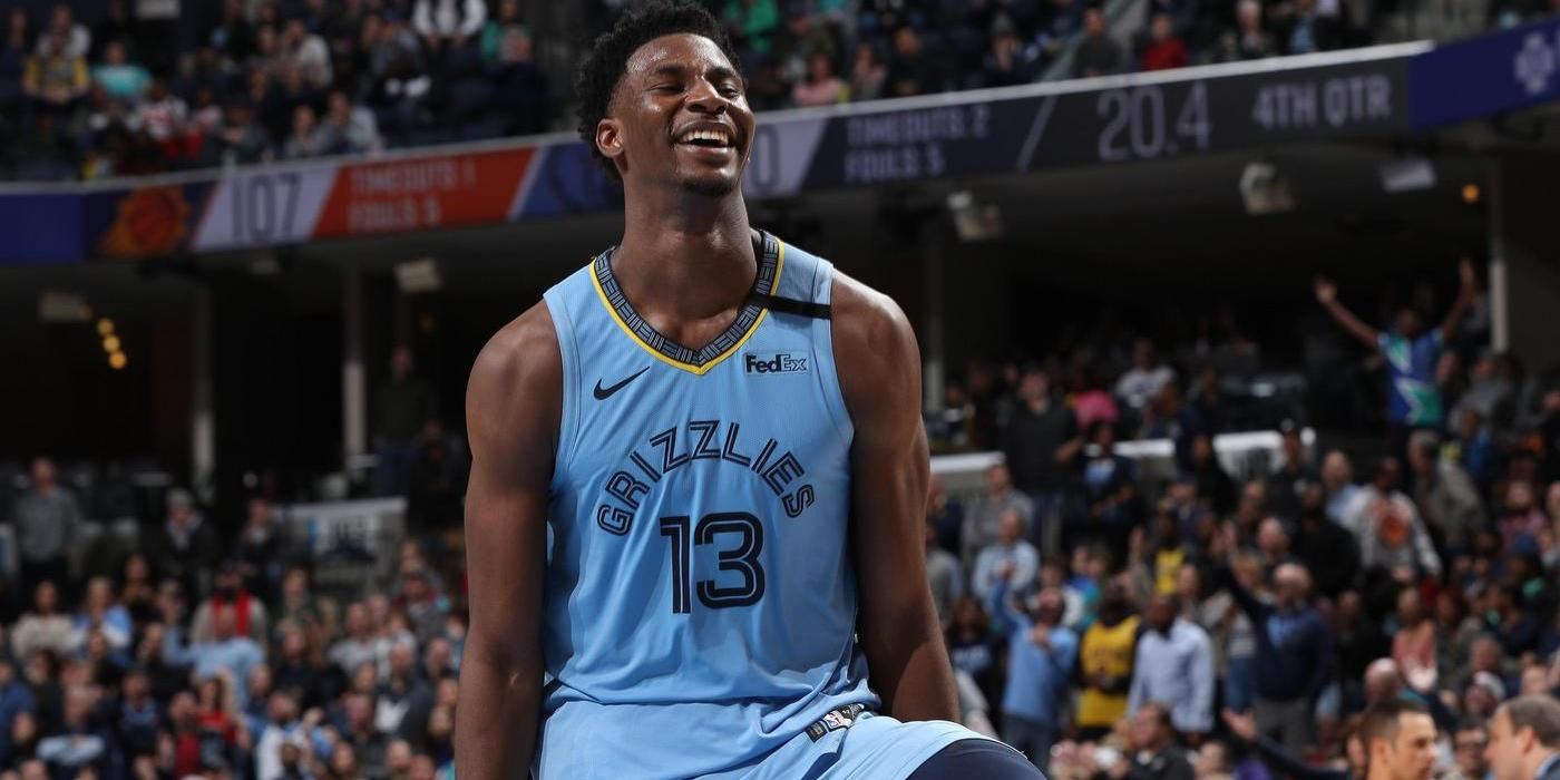 Jaren Jackson Jr. celebrates a dunk