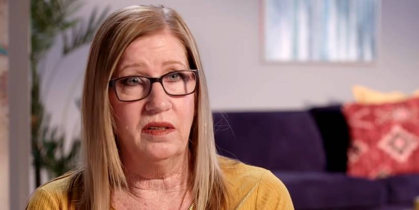 Jenny Slatten from 90 Day Fiancé making scared expression in yellow dress for interview
