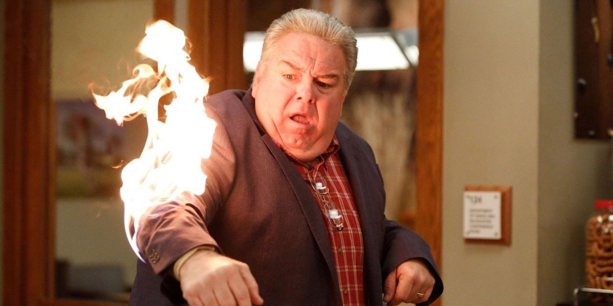 Jerry Gergich with his arm on fire