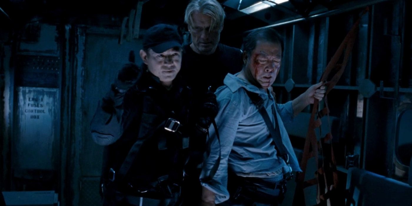 Jet Li and Dolph Lundgren in The Expendables 2