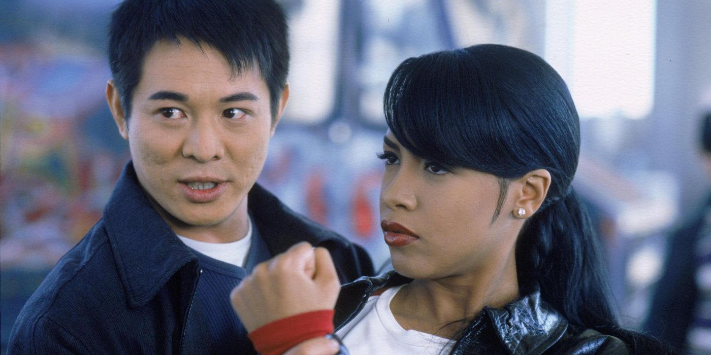 Jet Li catching Aaliyah in Romeo Must Die
