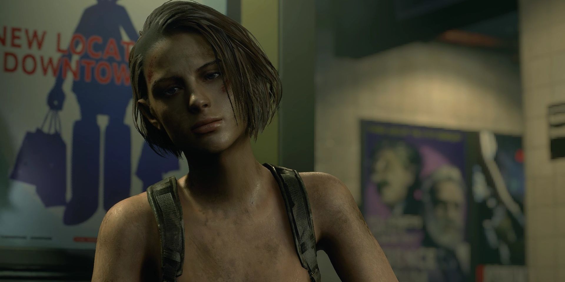 Jill Valentine looks confused in Resident Evil 3