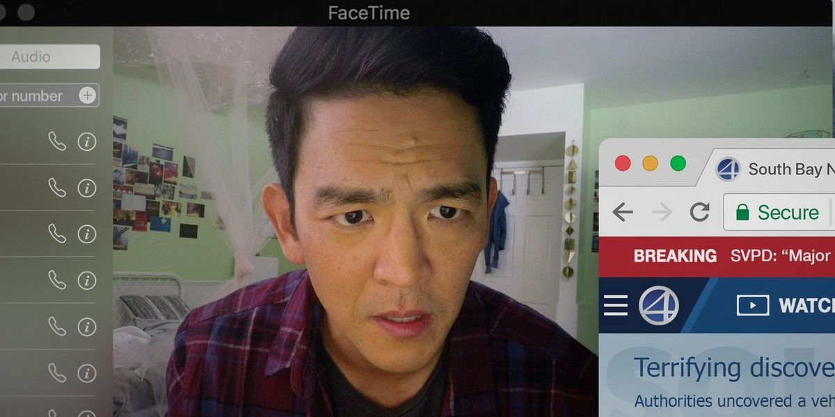 John Cho on a computer screen in Searching