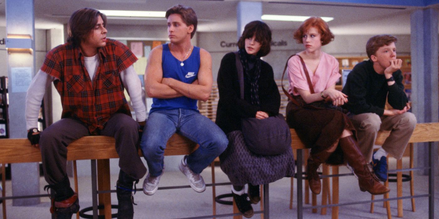 The Breakfast Club sitting on a banister