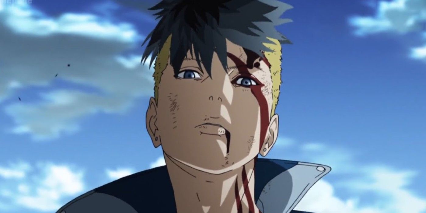 Kawaki looking down at someone in Boruto