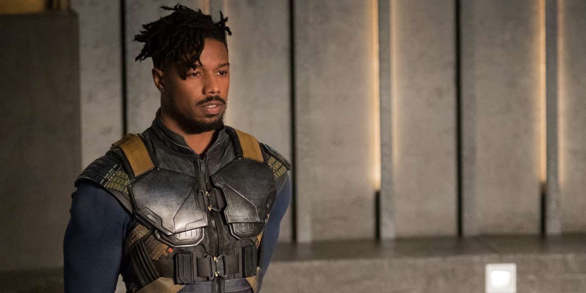 Killmonger in the throne room in Black Panther.