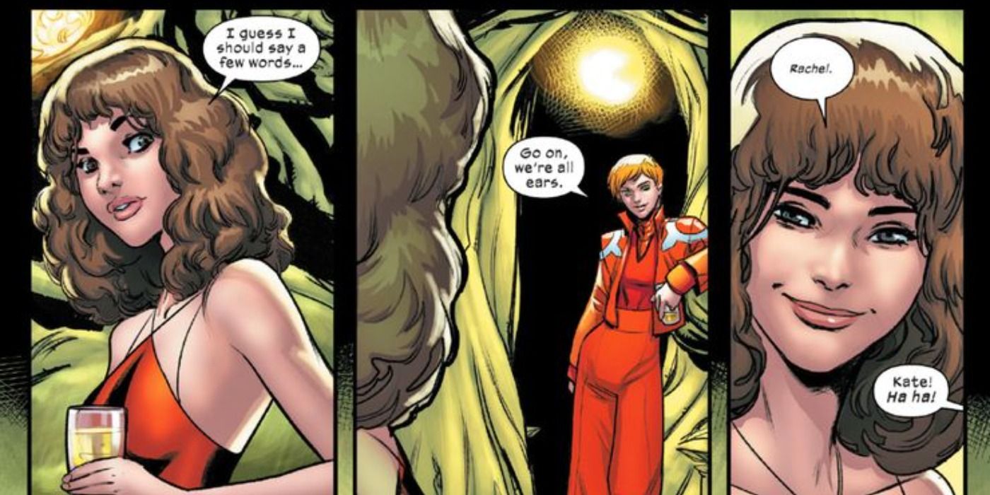 Kitty Pryde And Rachel Summers share a moment in Marvel Comics.