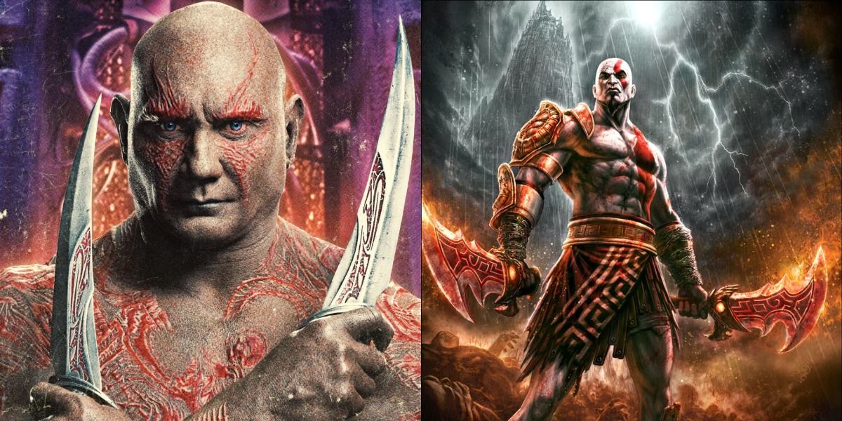 Drax The Destroyer from Guardians of The Galaxy and Kratos from God of War.