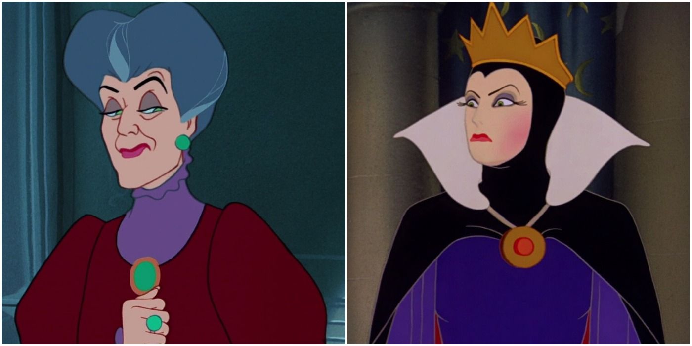 Disney villains Lady Tremaine and The Evil Queen
