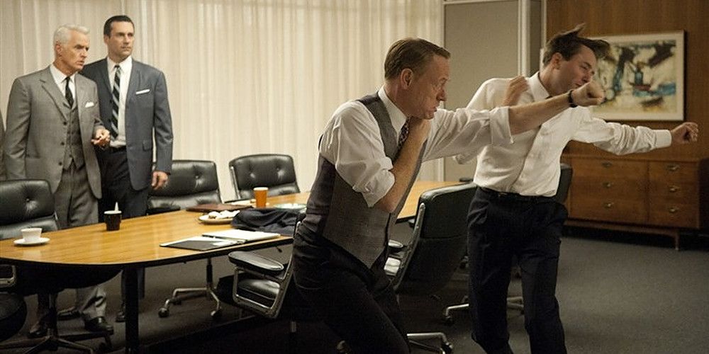 Lane punches Pete in Signal 30 Season 5 Mad Men