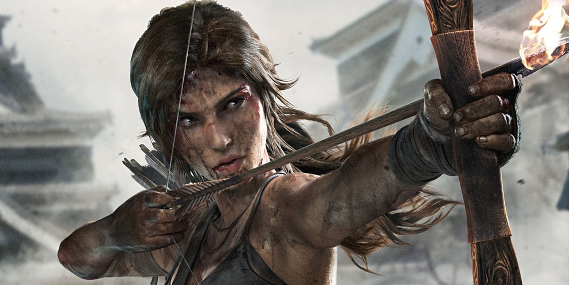 Lara Croft Doing Archery