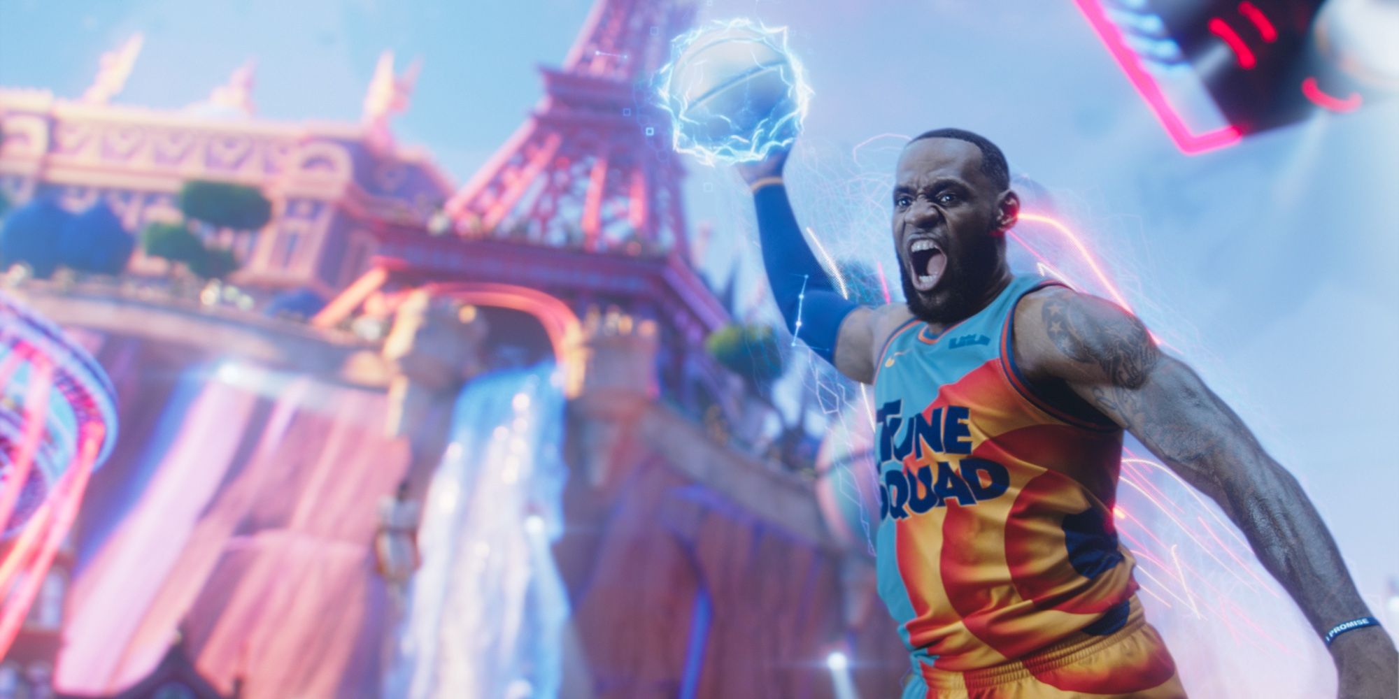 LeBron James throws down a dunk in Space Jam A New Legacy