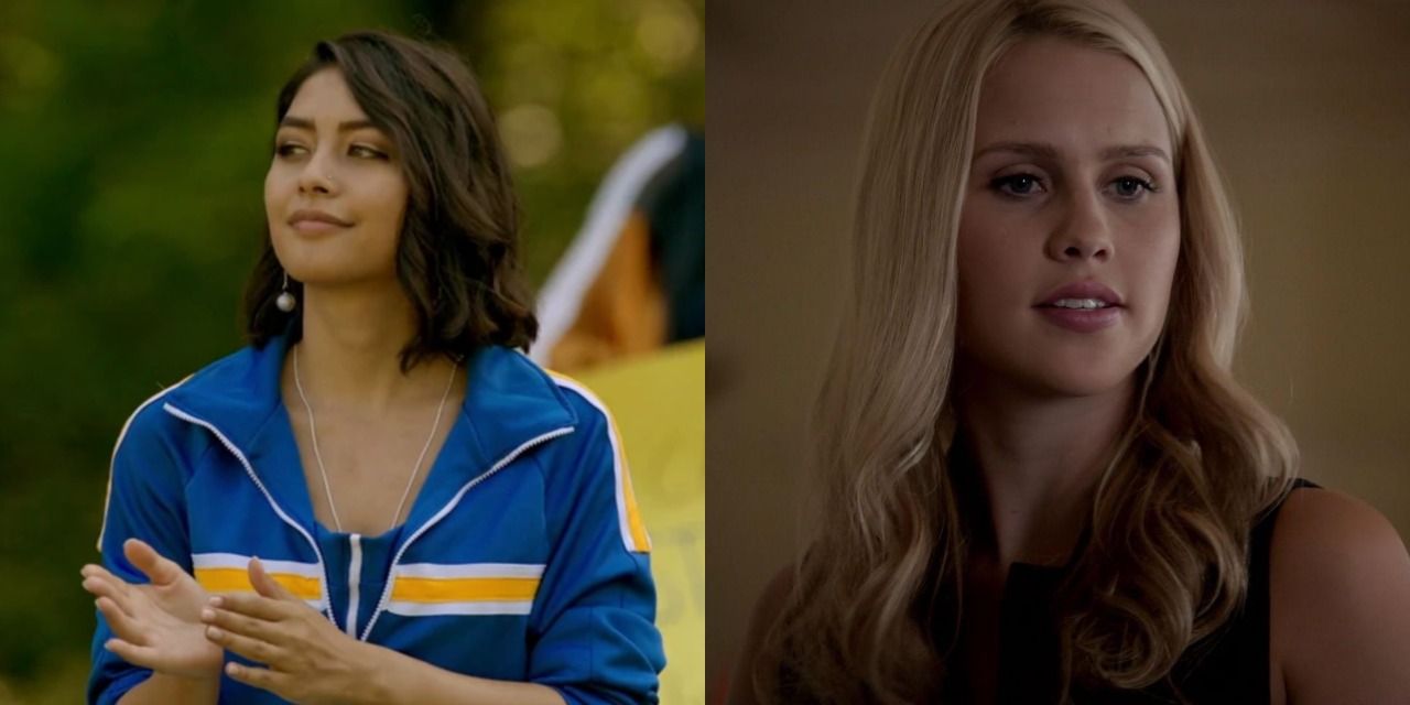 Penelope claps in Legacies/Rebekah looks on in Vampire Diaries