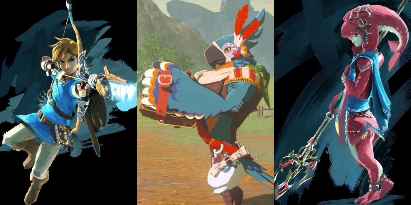 Link, Kass, and Mipha split image