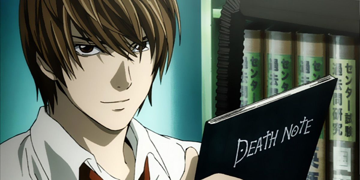 Light with the Death Note in Death Note