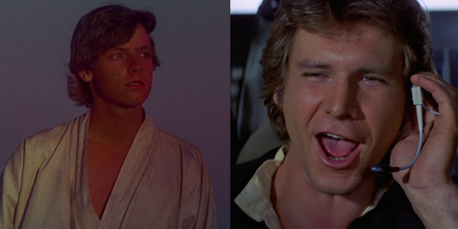Luke Skywalker and Han Solo in Star Wars 1977