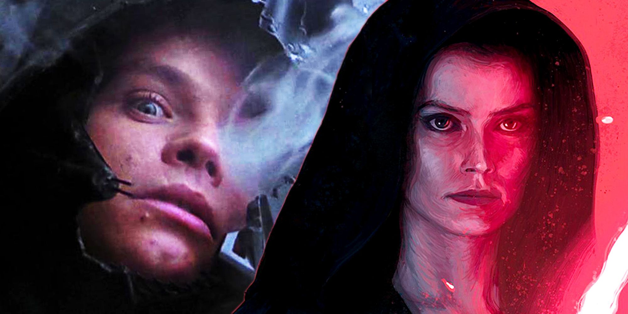 Luke's Dagobah Vision in Star Wars The Empire Strikes Back and Dark Rey in Rise of Skywalker
