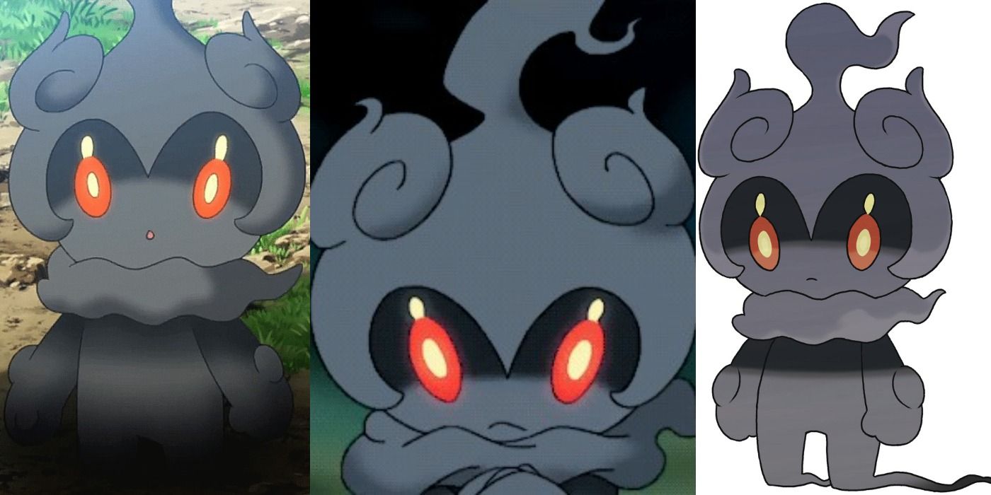 Three images of Marshadow standing