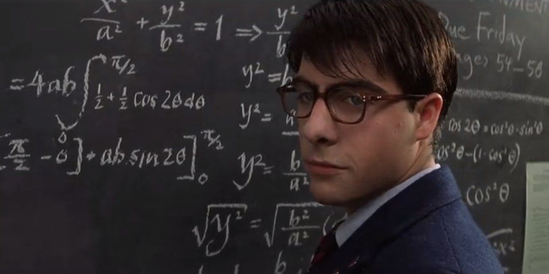 Max Fischer writing on the blackboard in Rushmore