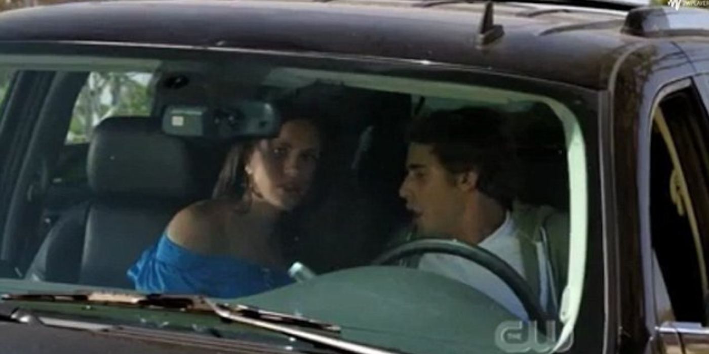 Meghan markle in a car in an episode of 90210
