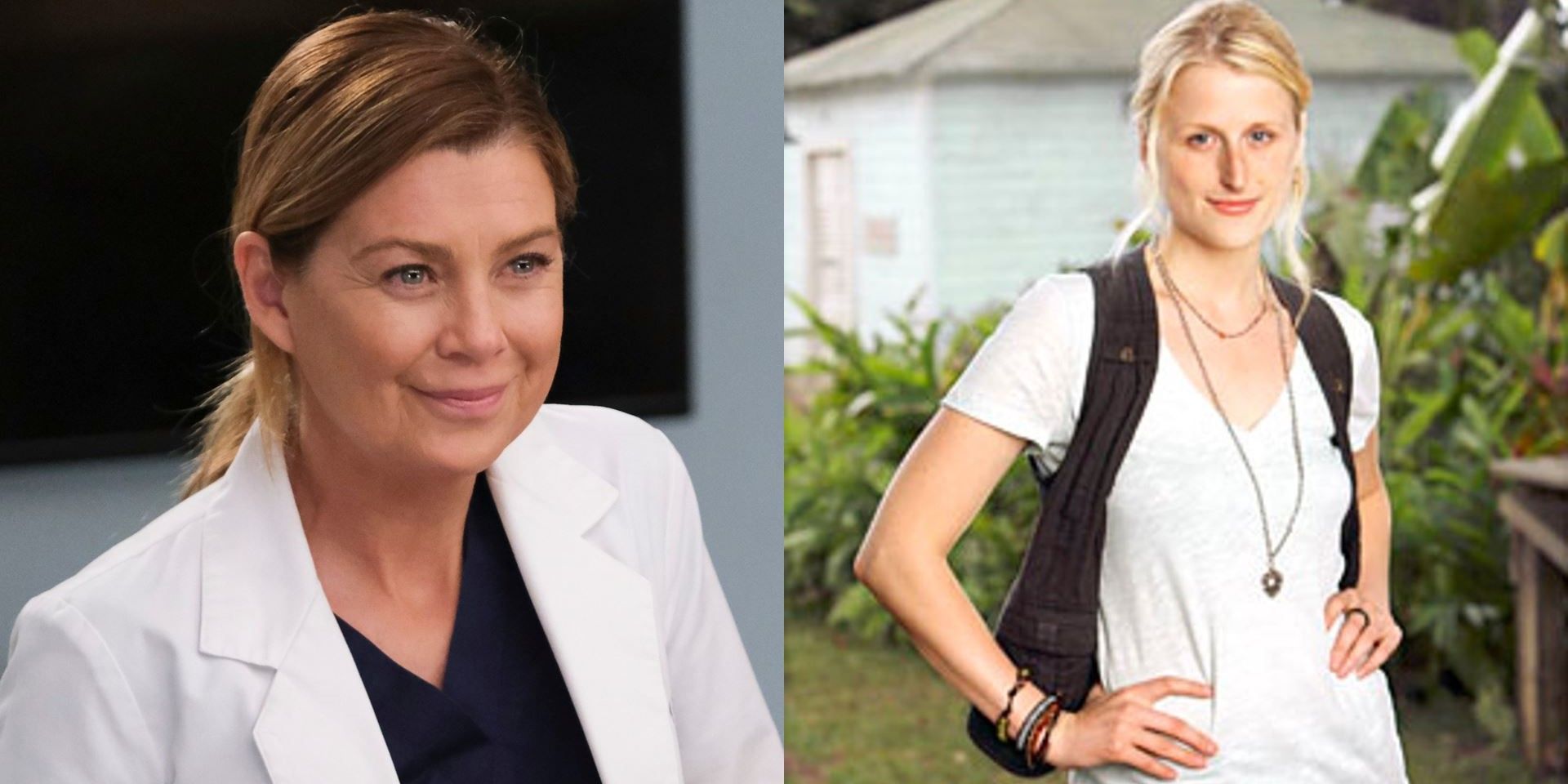 A split image of Meredith Grey and Mina Minard