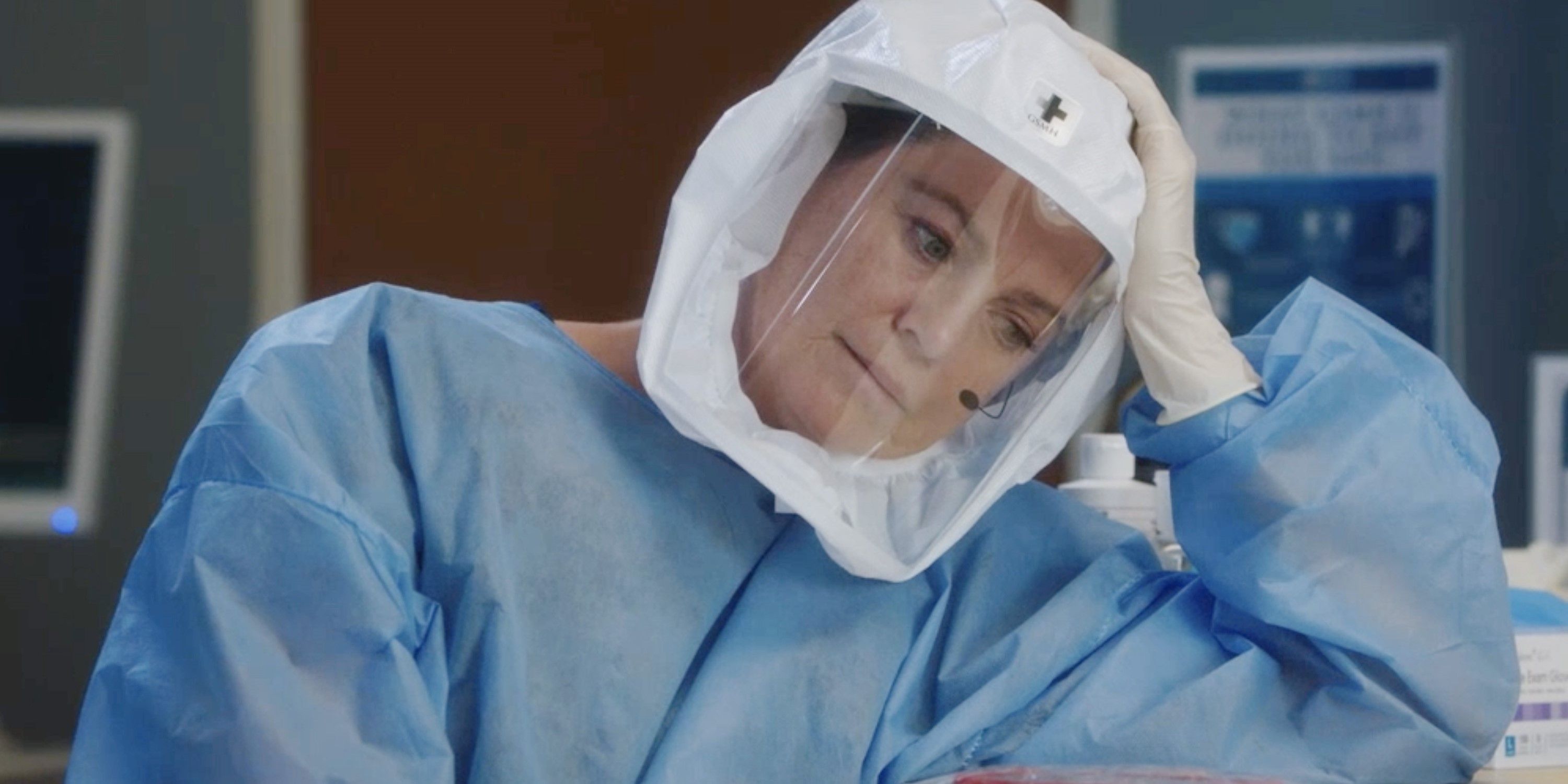 Meredith Grey in her PPE