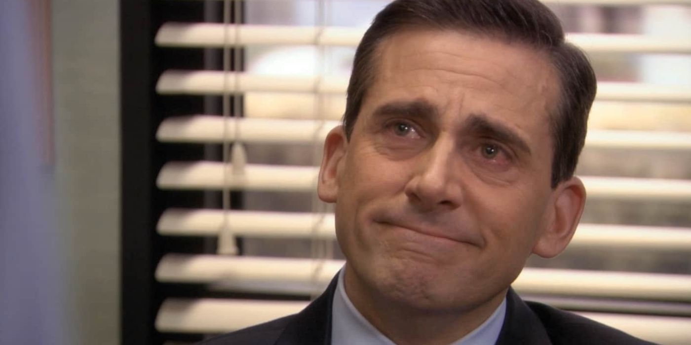 Michael Scott crying in the episode goodbye michael - the office