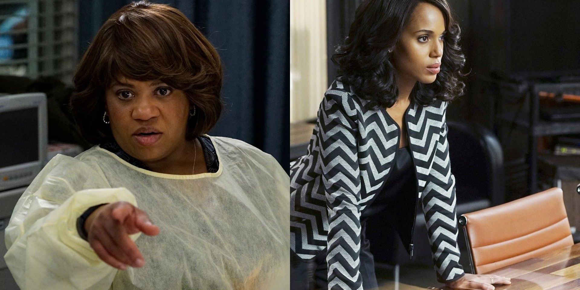 A split image of Miranda Bailey and Olivia Pope