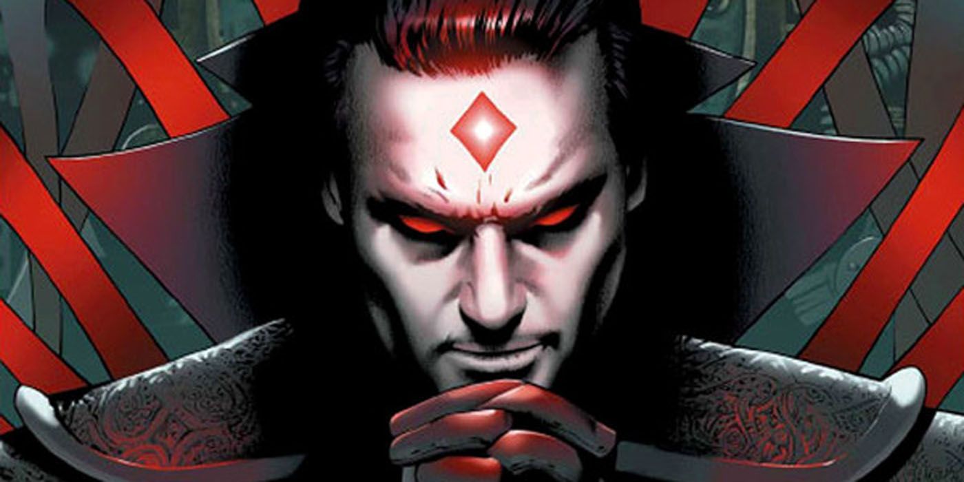 Mister Sinister sitting on his throne.
