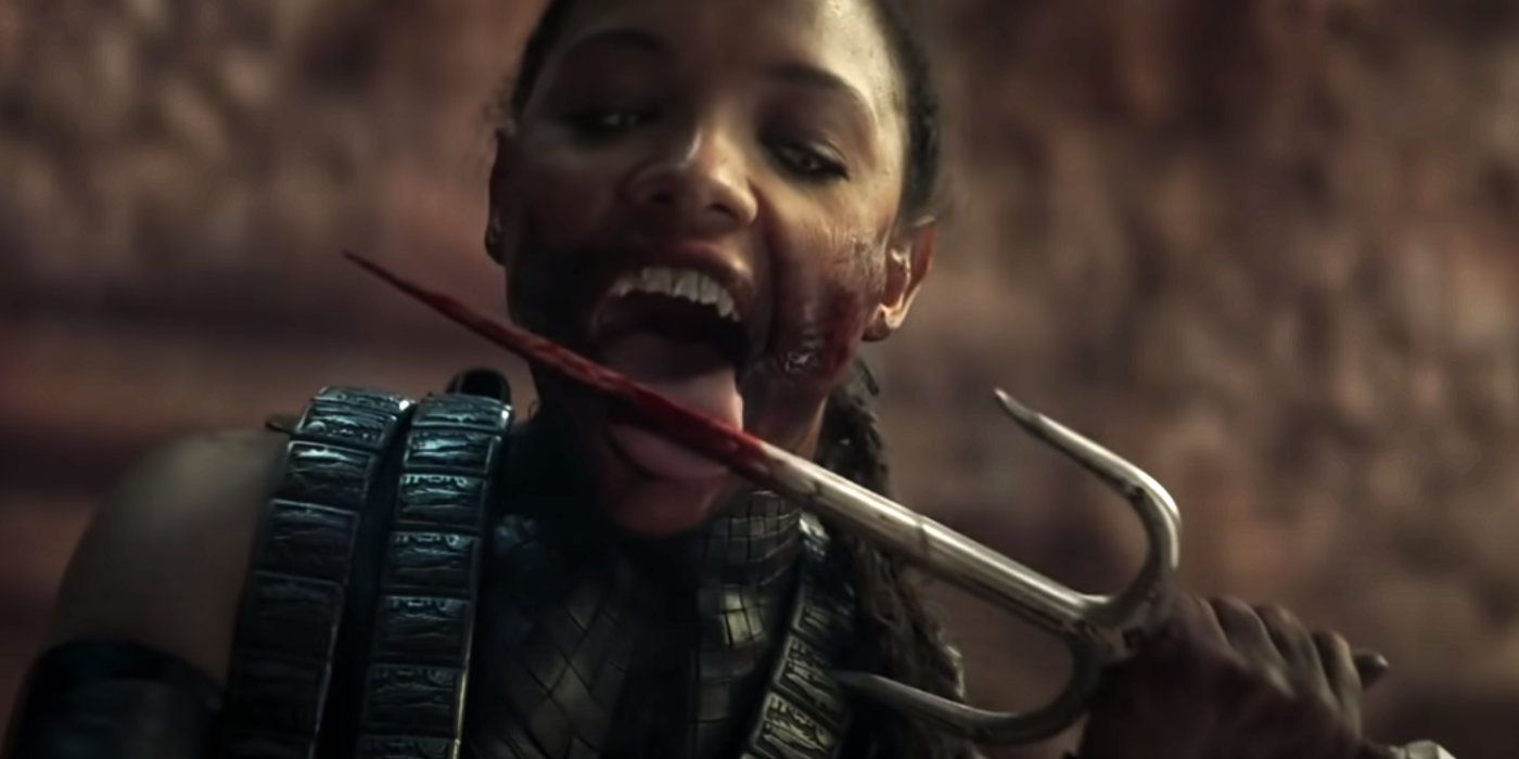 Mileena shown in 2021 Mortal Kombat.