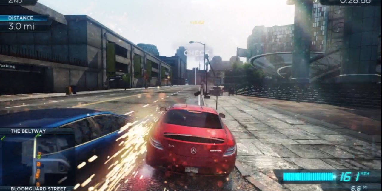Two cars crash in Need for Speed Most Wanted U