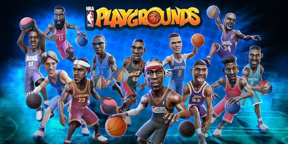 A collection of NBA stars turned into video game caricatures