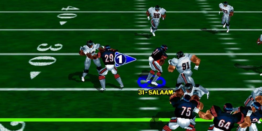 Rashaan Salaam runs ball in NFL Blitz