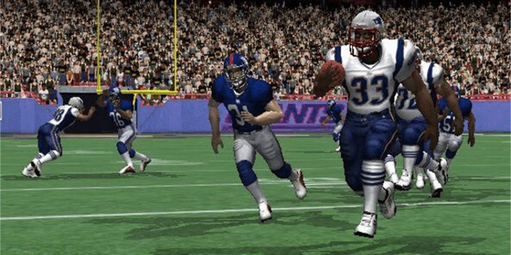 Kevin Faulk running ball in NFL Fever