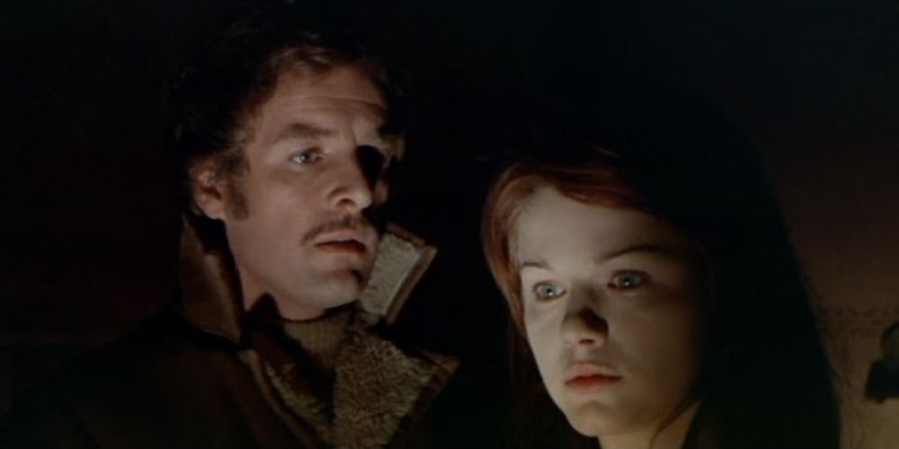 Nicola and Sdenka in a scene together looking concerned in Night of the Devils