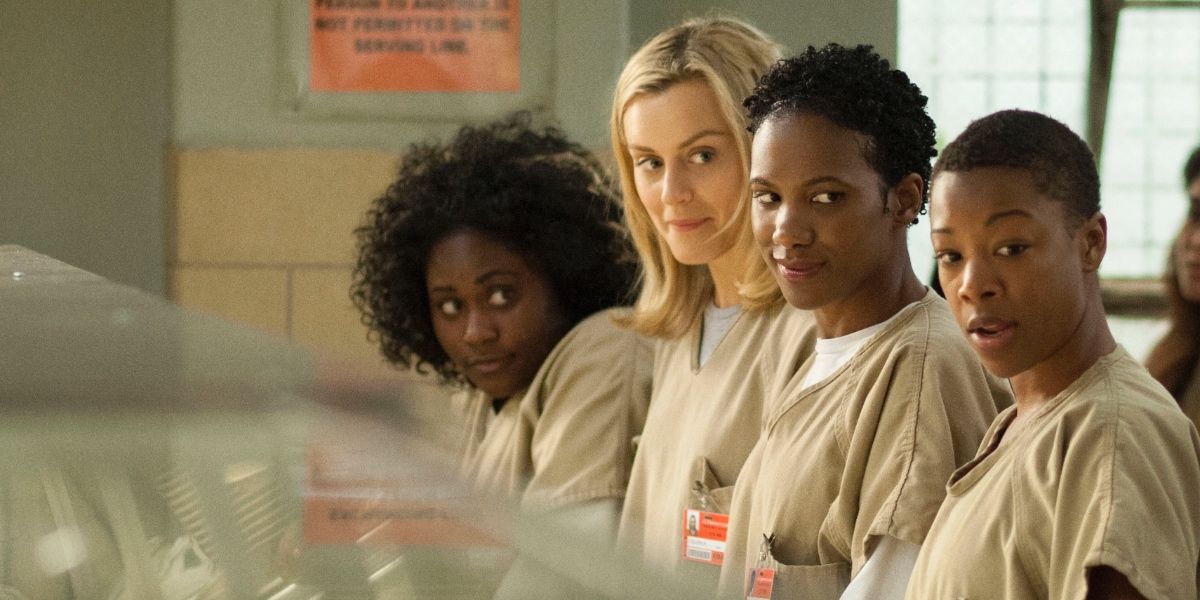 Taystee, Piper, Janae, and Poussey in Orange Is The New Black