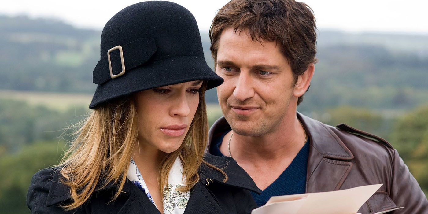 Gerard Butler and Hilary Swank in P.S. I Love You.