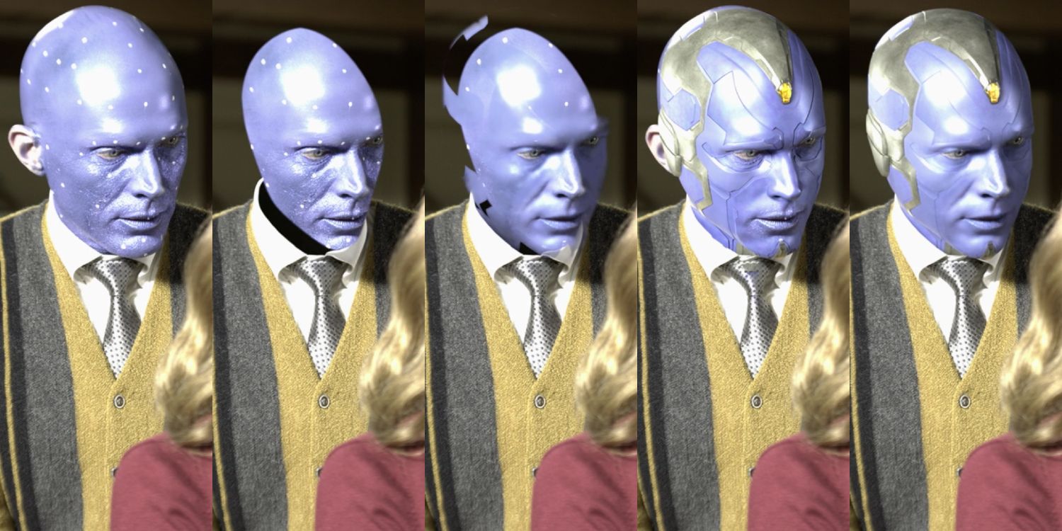 Paul Bettany as Blue Vision in WandaVision