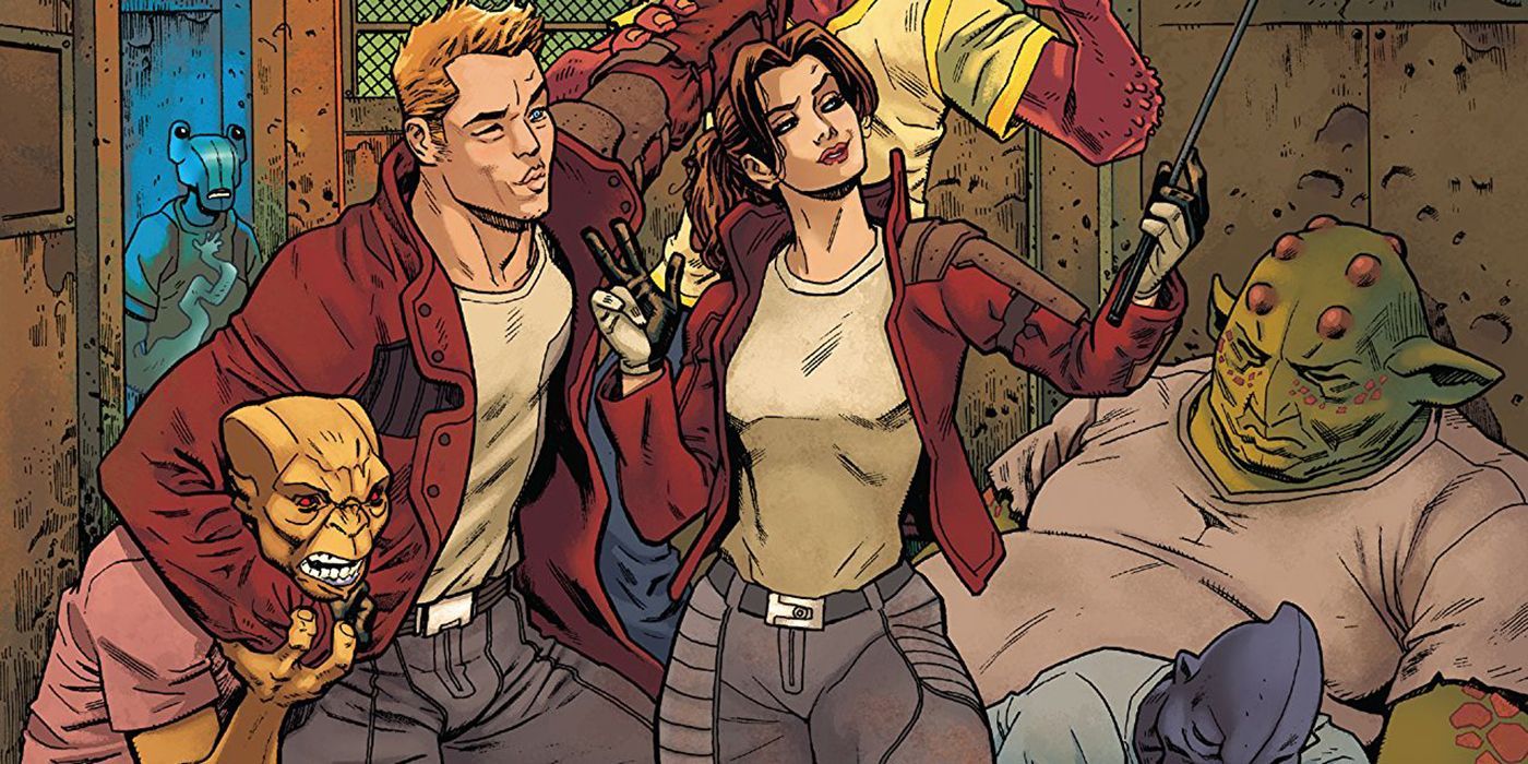 Peter Quill and Kitty Pryde taking a selfie in Marvel comics