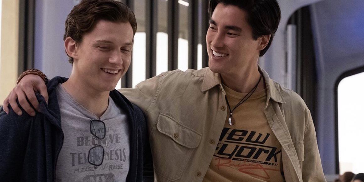 Brad puts his arm around Peter at the airport in Spider-Man: Far From Home