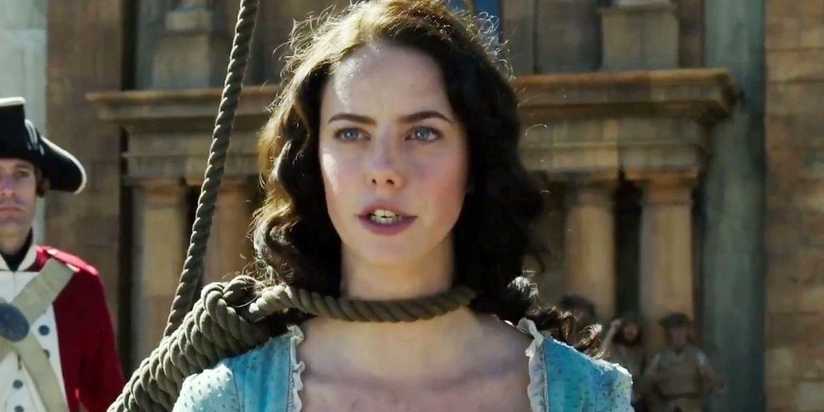 Carina Smyth from Pirates of the Caribbean with noose around her neck.