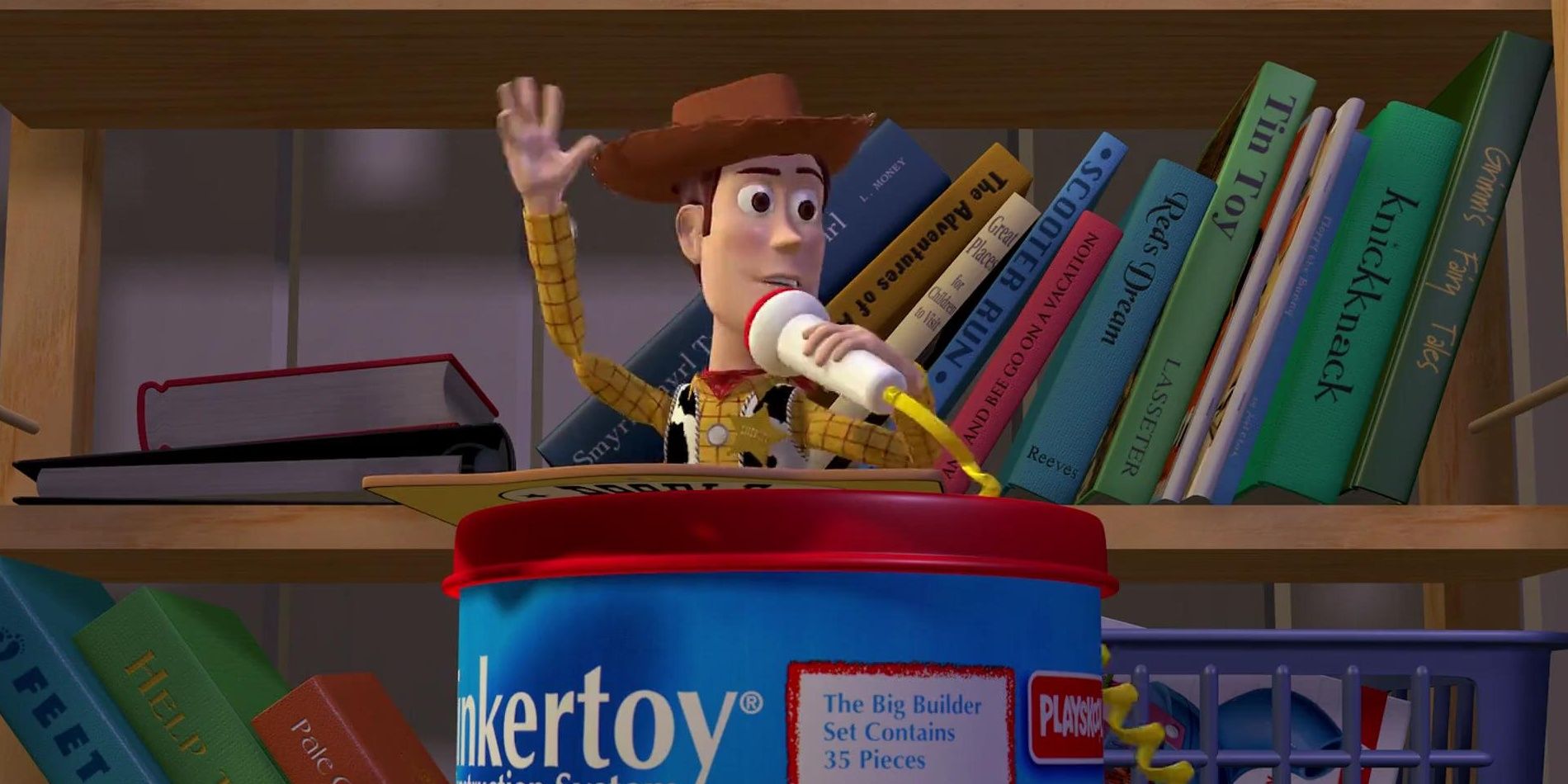 Woody gives a speech in Toy Story