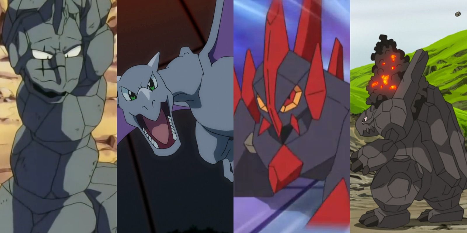 4 Rock-type Pokémon: Onix, Aerodactyl, Gigalith, and Coalossal