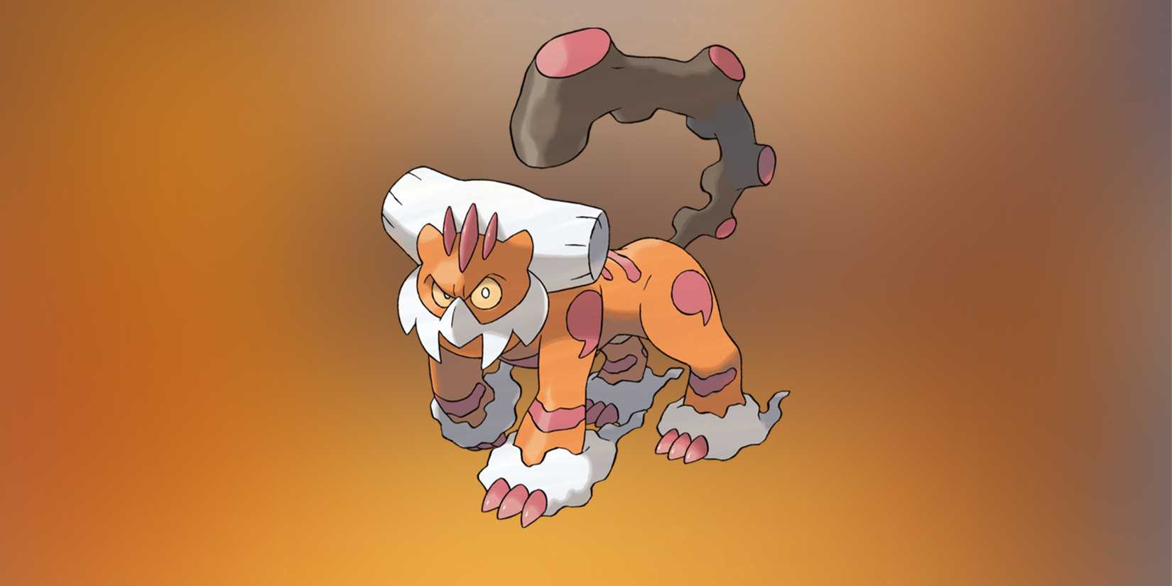 Landorus one of the best counters against Regieleki in Pokemon GO, against a orange and brown background