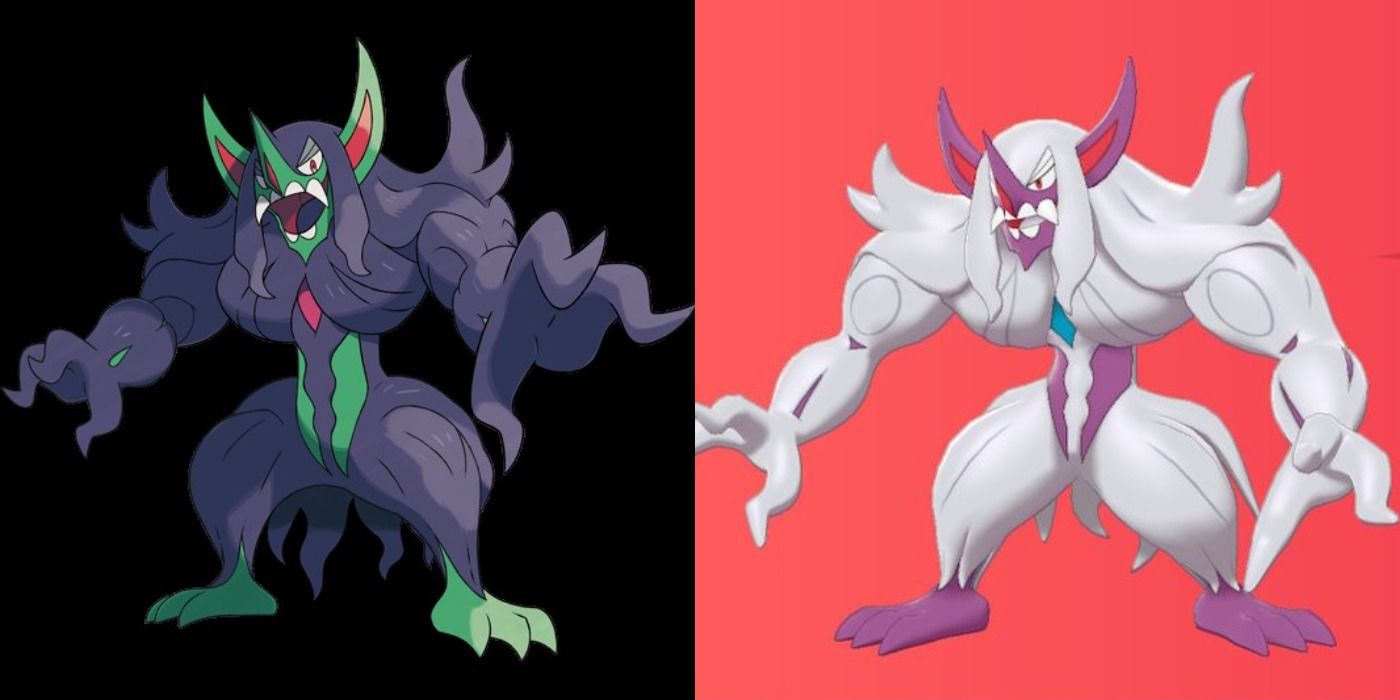 Split image of shiny Grimmsnarl on the right and normal on the left